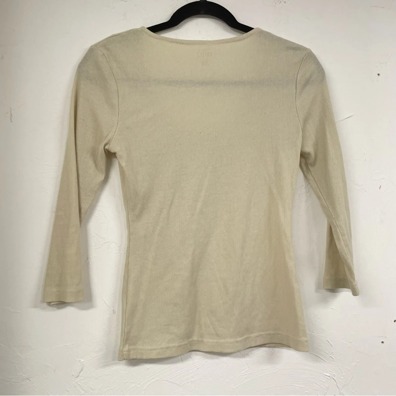 Alloy Cream Thermal Half Sleeve Blouse Womens M Shirt Top Henley Casual Capsule Size M - Image 8