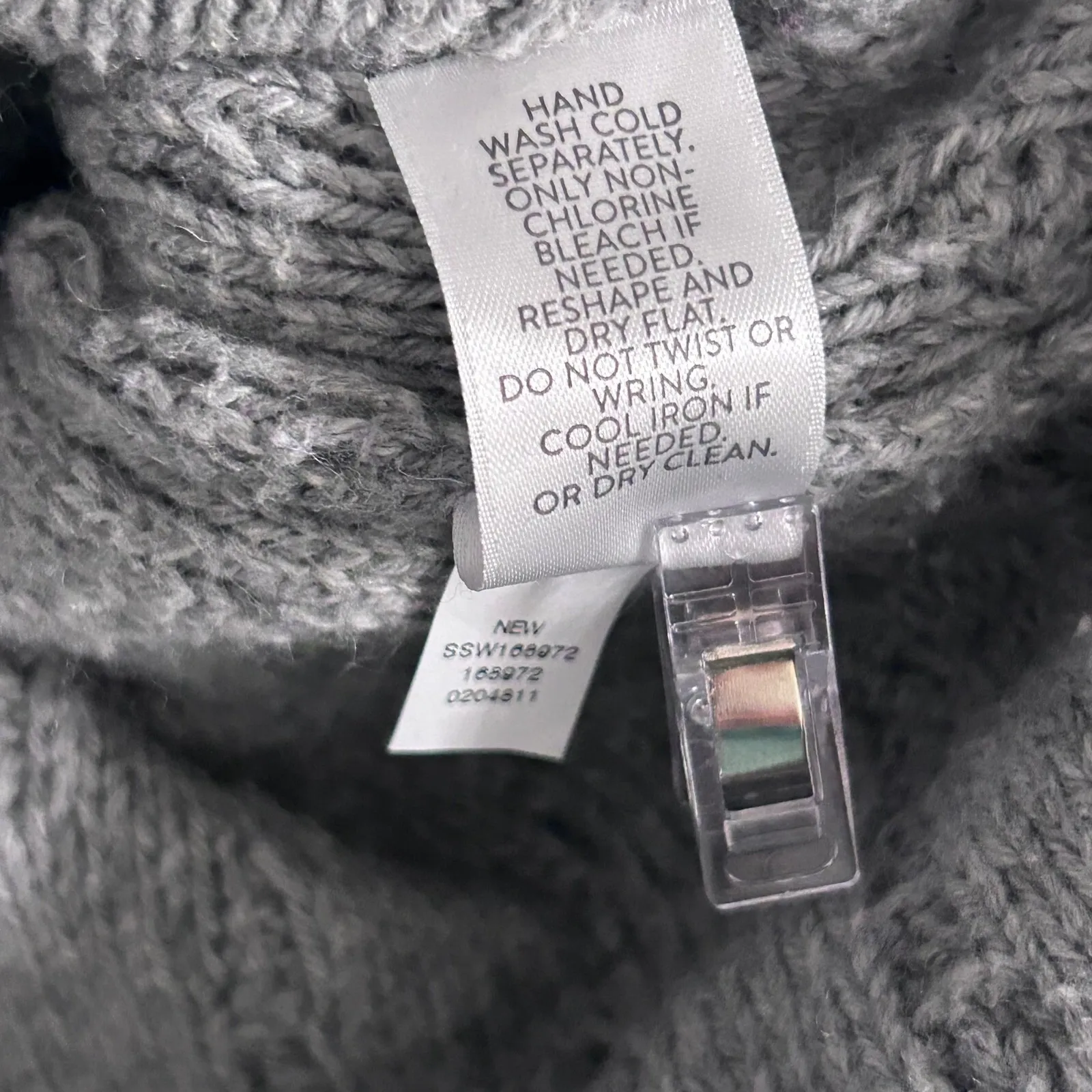 J‎ Jill Cable Knit Wool Cardigan Gray LP Size undefined - Image 10