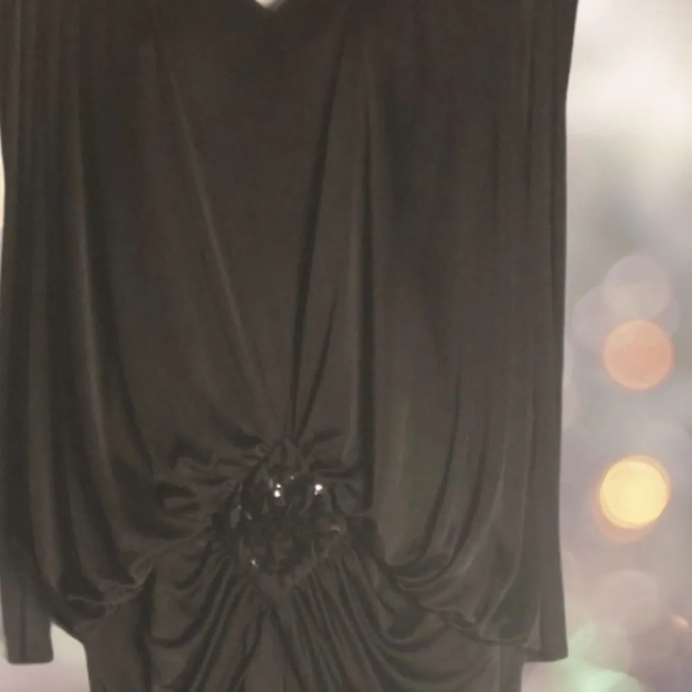 Slinky and Draped Vintage Jumpsuit Open Backed and Sexy Cool Black Size 8 - Image 11