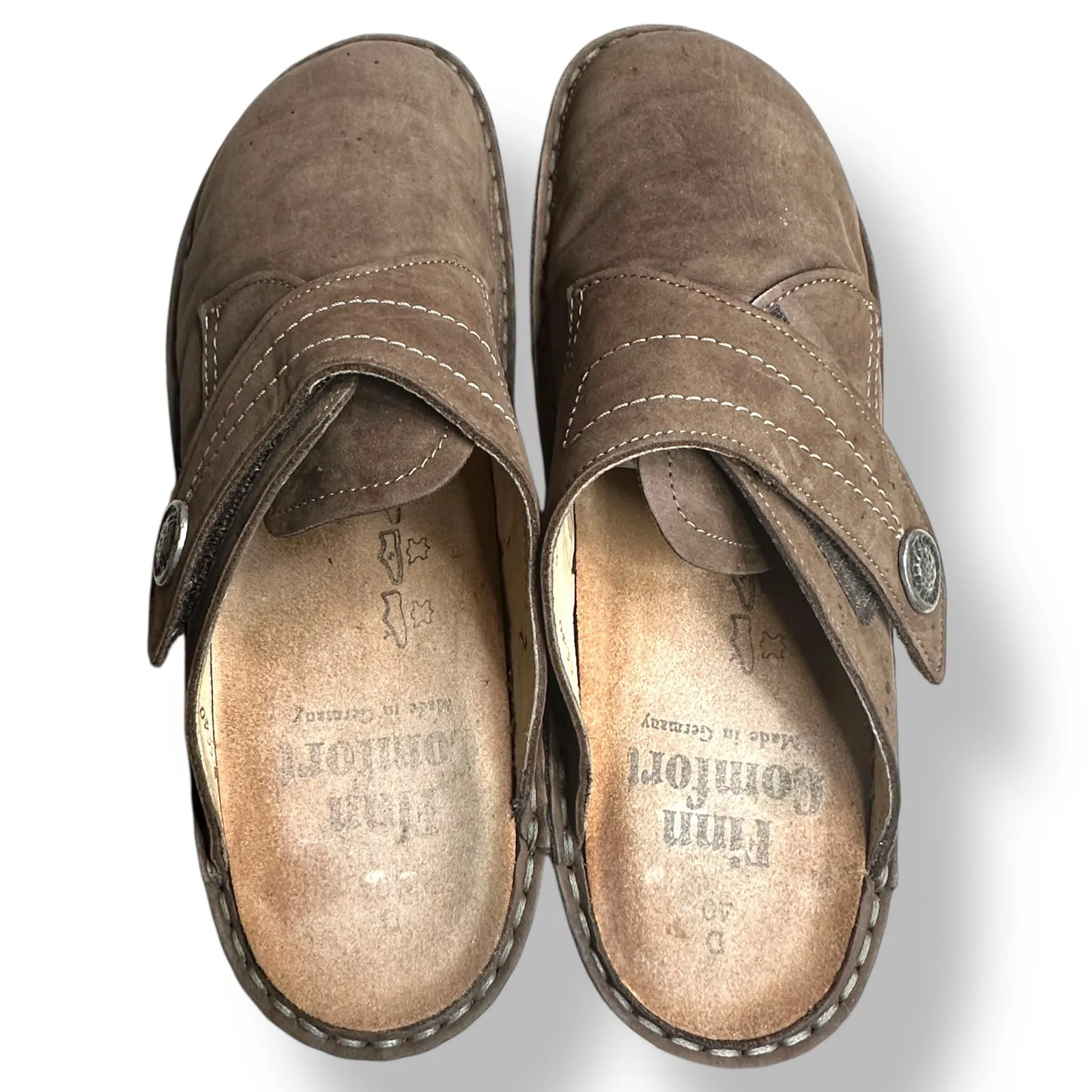 Finn Comfort Santa Fe Womens Clogs EU 40 US 9 Brown Leather Slip On Germany - Image 4