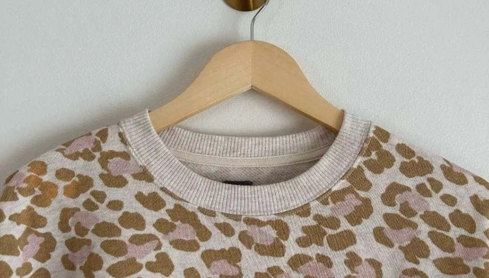 Aerie Oversized Desert Leopard Print Crewneck Pullover Sweatshirt - Image 2