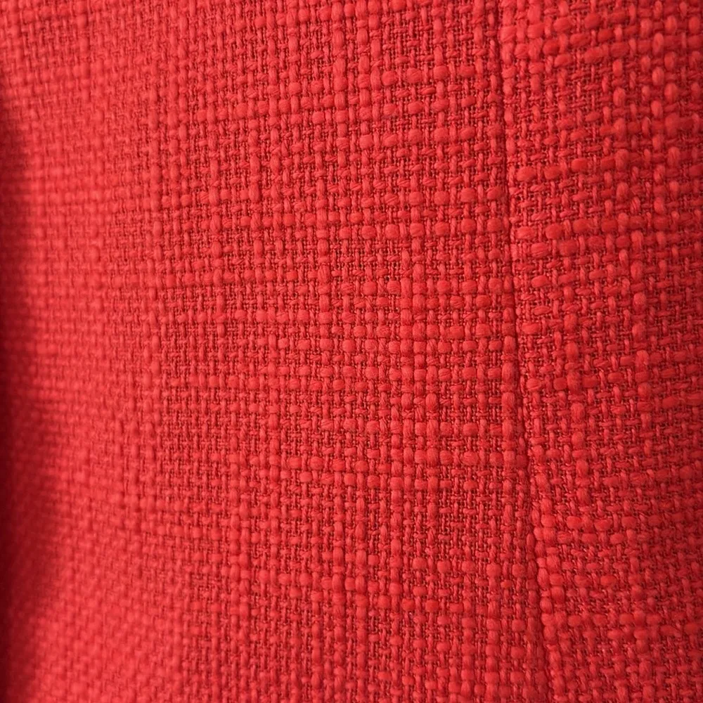 New Coldwater Creek Shell Embellished Jacket Orange Hopsack Snap Front Size 12 - Image 5