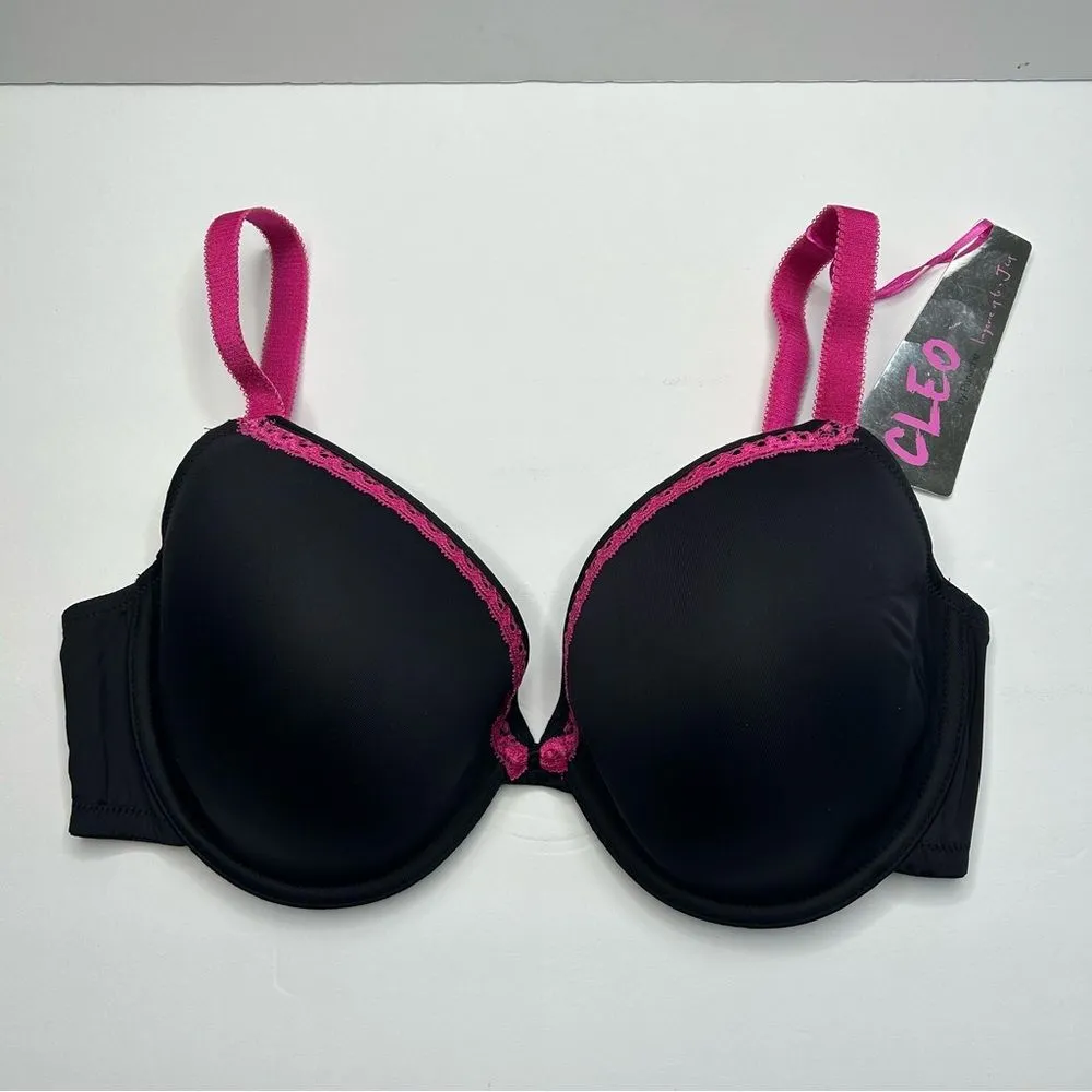 New Panache Jude black Molded Cup Bra 34F 34DDD Lace Trim - Image 9