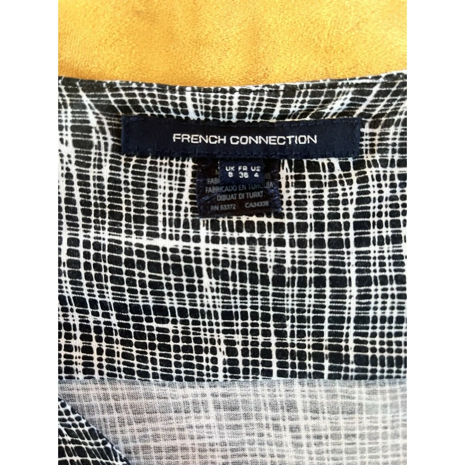 Women's FRENCH CONNECTION Black Architecture Print Fit & Flare Dress Size 4 - Image 7