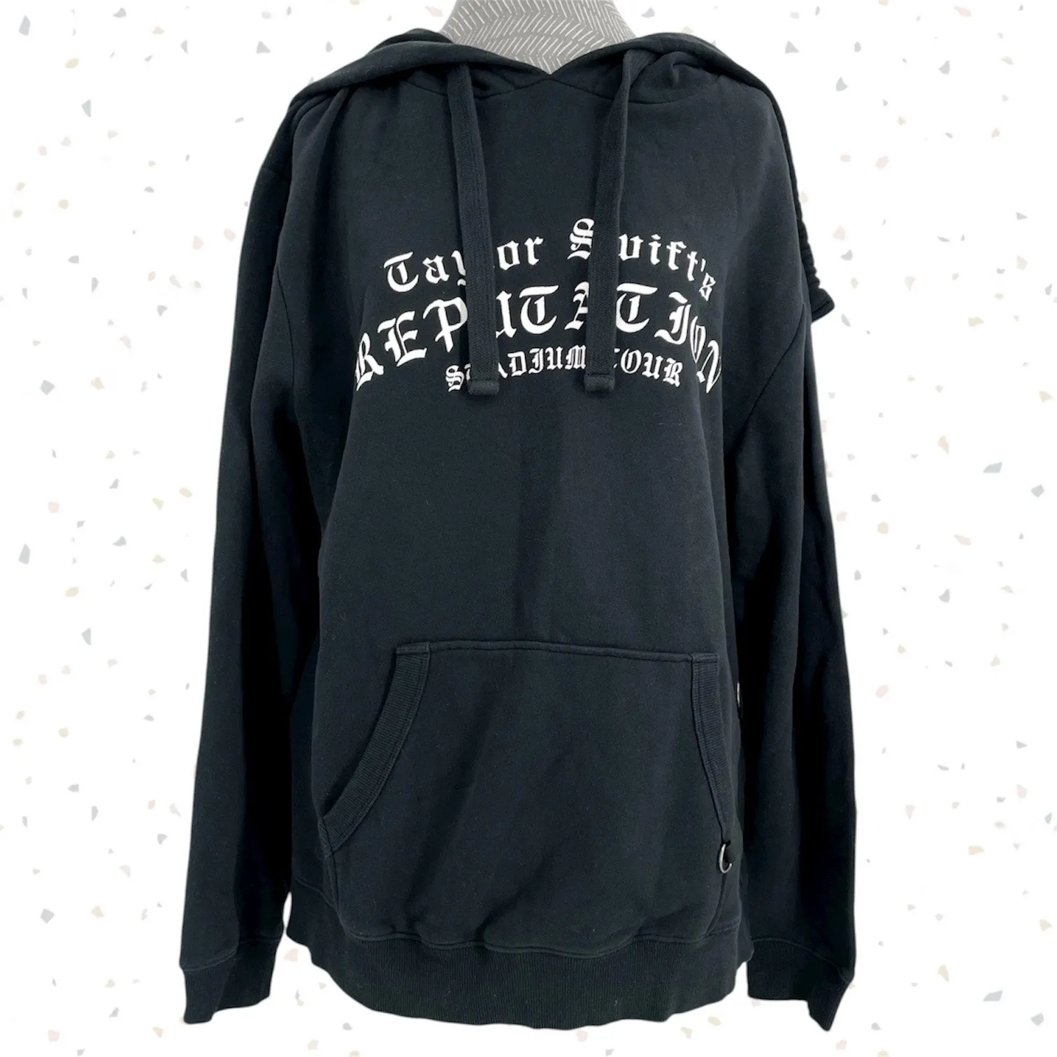 Taylor Swift Reputation Black Zipper Hood Hoodie Snake Stadium Tour Size M - Image 2
