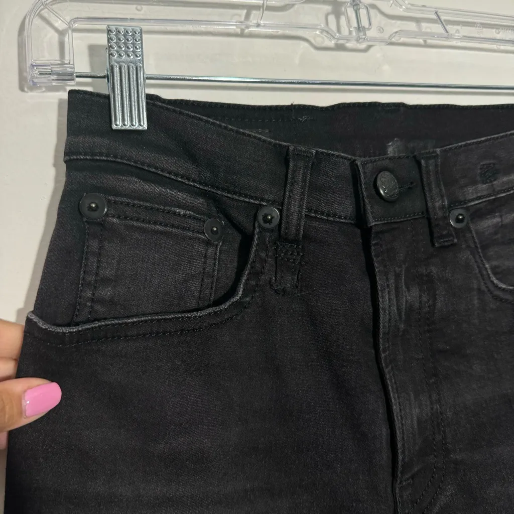 New R13 High Rise Skinny‎ In Vintage Rebel Black Size 25 - Image 6