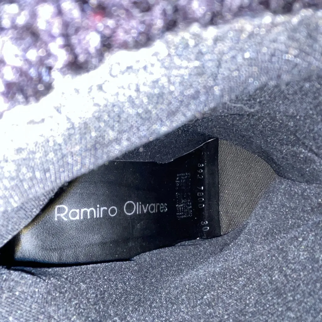 Ramiro Olivares Black Leather Knit Cuff High Heel Booties Size 5US - Image 5