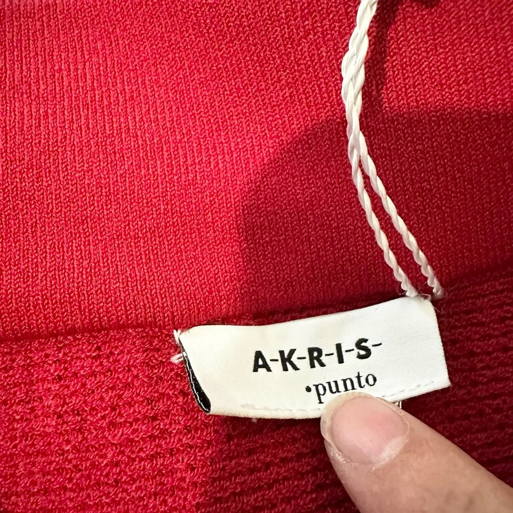 Akris punto skirt size 4 red fitted bodycon mini pleated hem office - Image 5