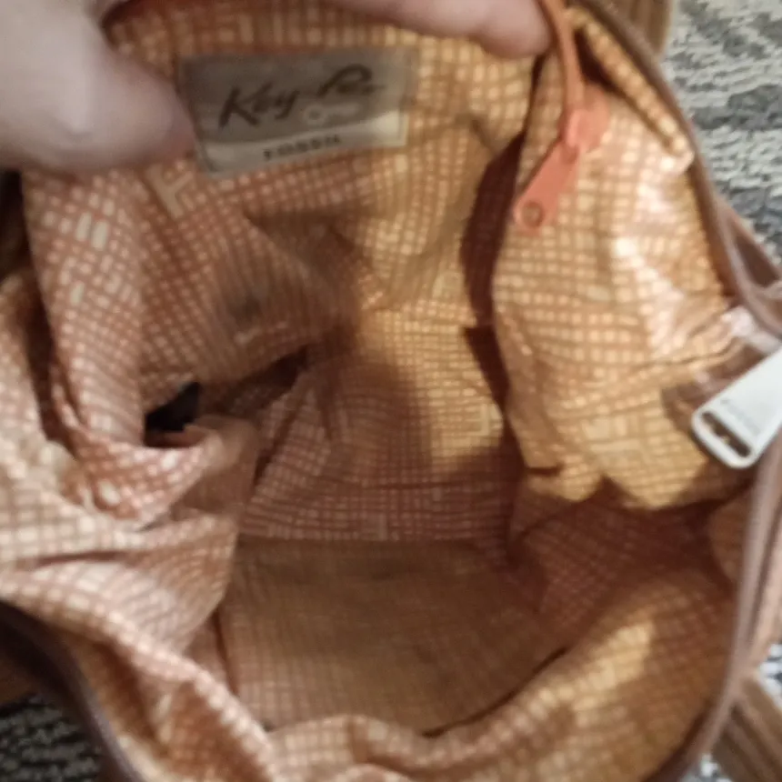 Fossil Key-per Tan Beige Qiulted Floral Nylon Crossbody Womens - Image 7