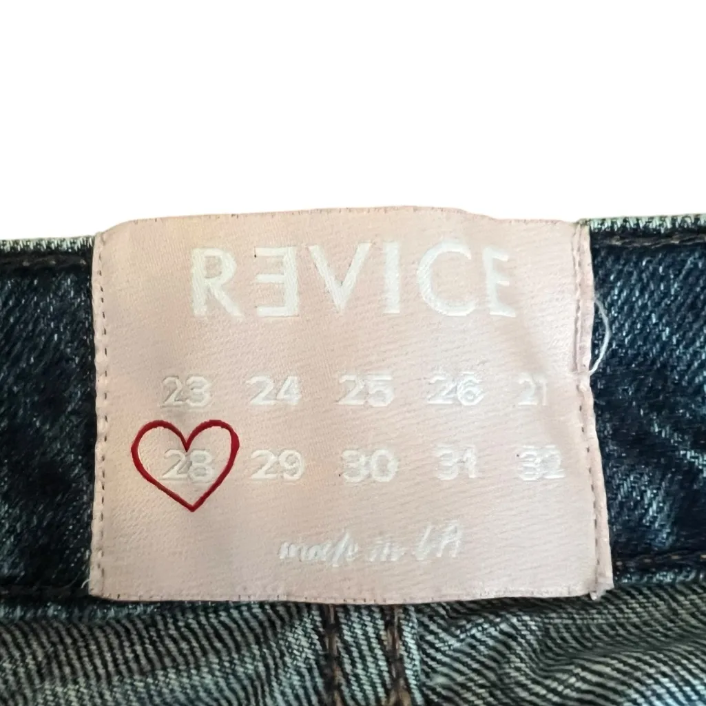 Revice Denim Women’s Two Tone Raw Hem Distressed Mom Jeans High Rise Colorblock - Image 5