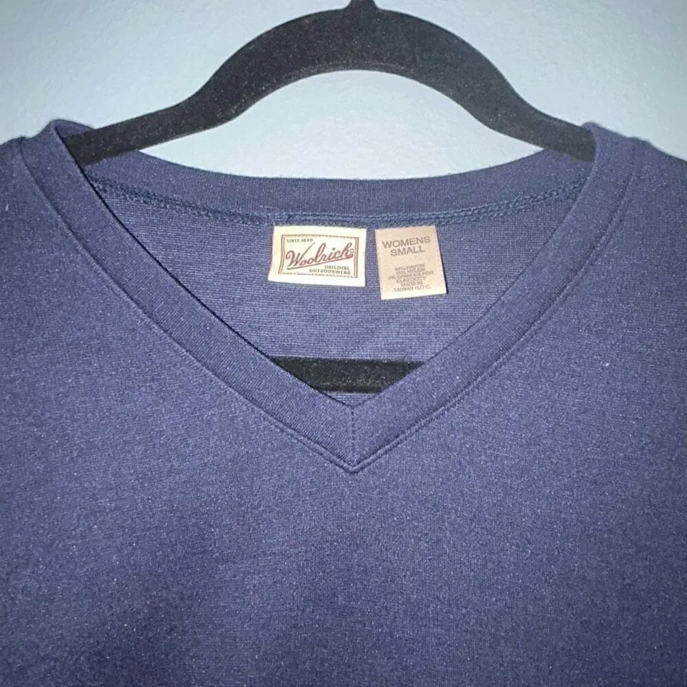 Woolrich navy blue v-neck‎ t-shirt dress women’s size S - Image 2