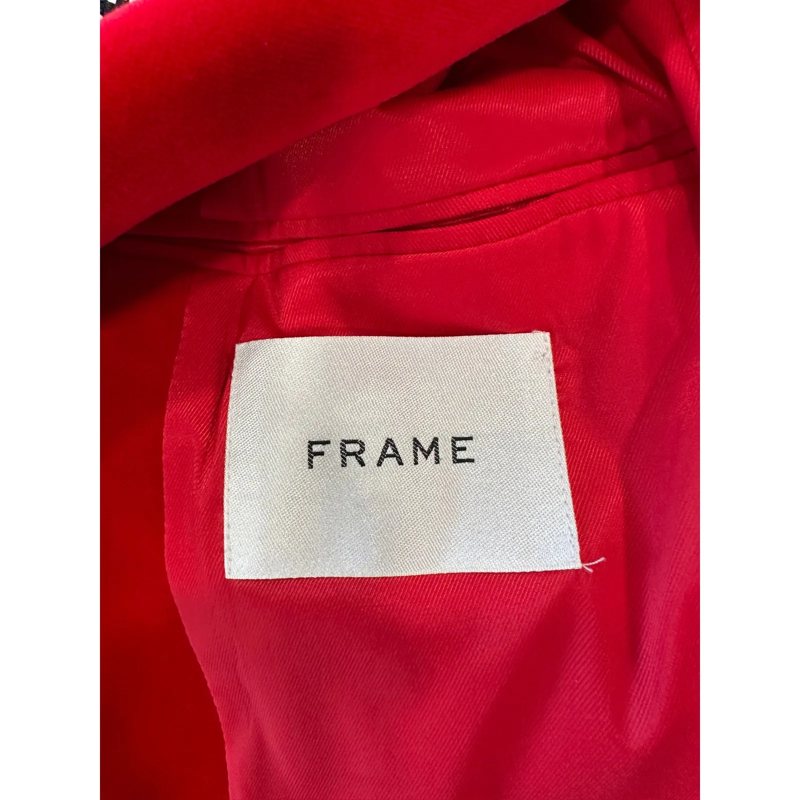 FRAME Womens Red Velvet Blazer Jacket Size 12 Luxe Evening Cocktail Party - Image 3