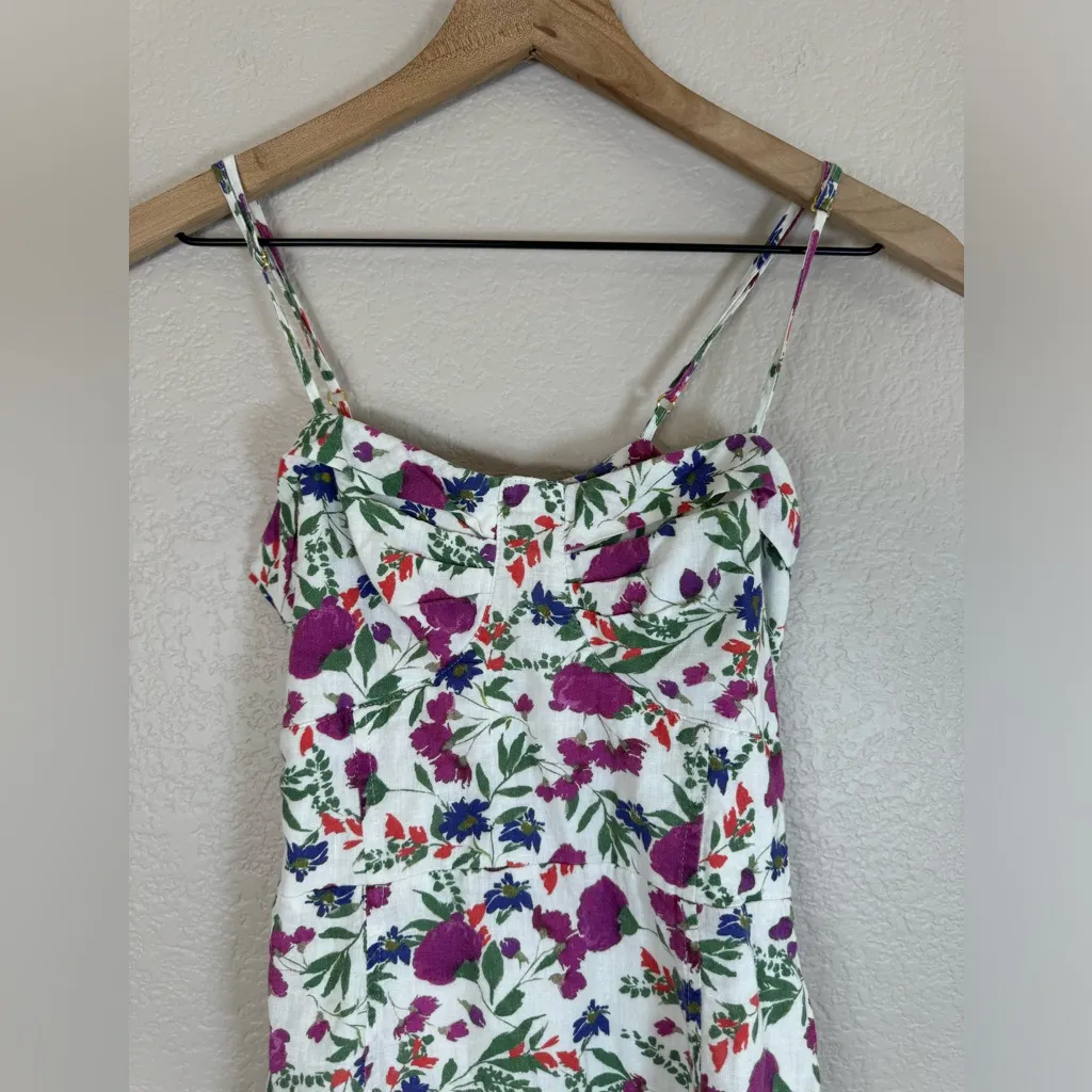 Vix Paula Hermanny Clover Yana Floral Mini Dress in White XS Linen Rayon - Image 7