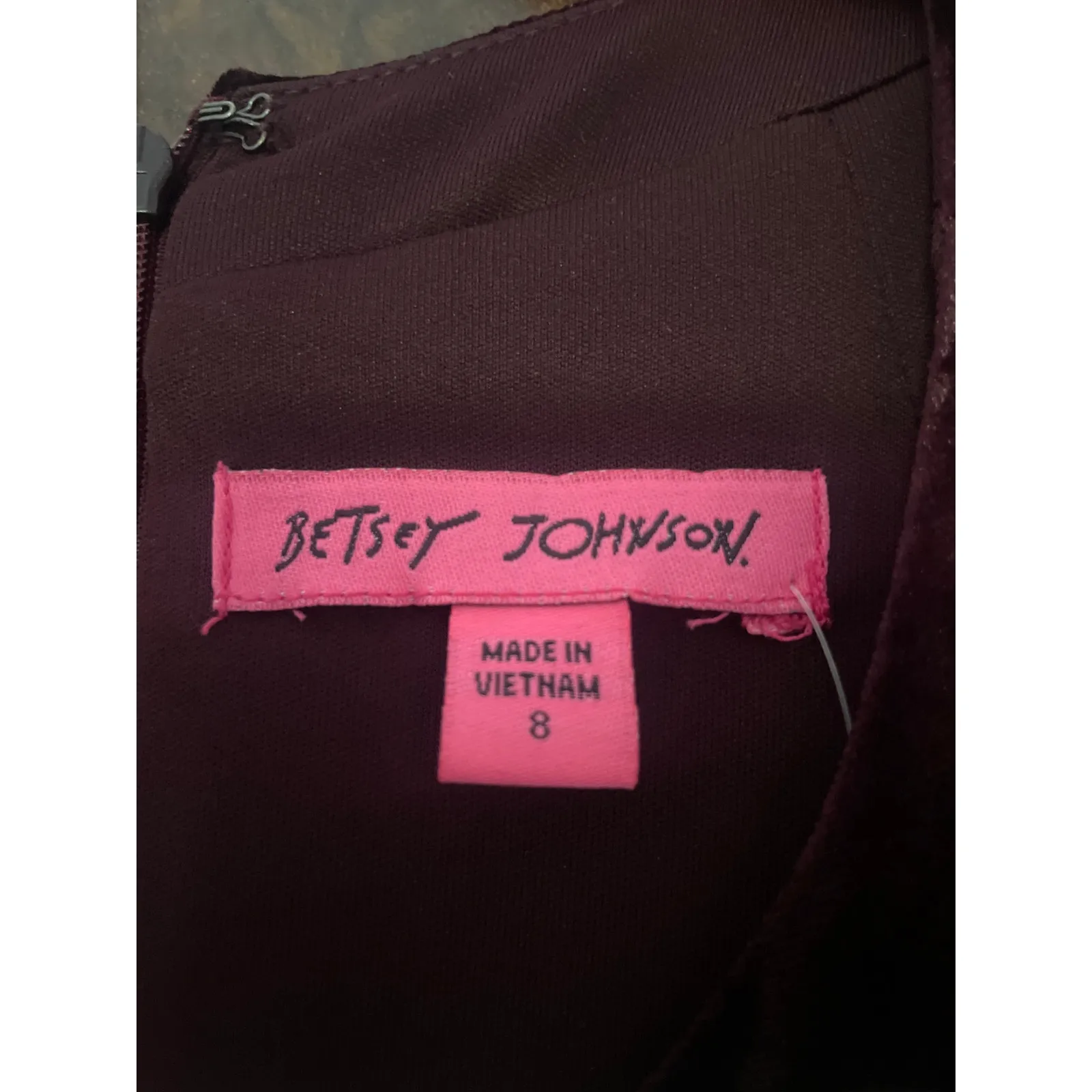 BETSEY JOHNSON Velvet MIni Dress MOODY GOTH Y2K Whimsy Size 8 M NWT Wine Red - Image 4