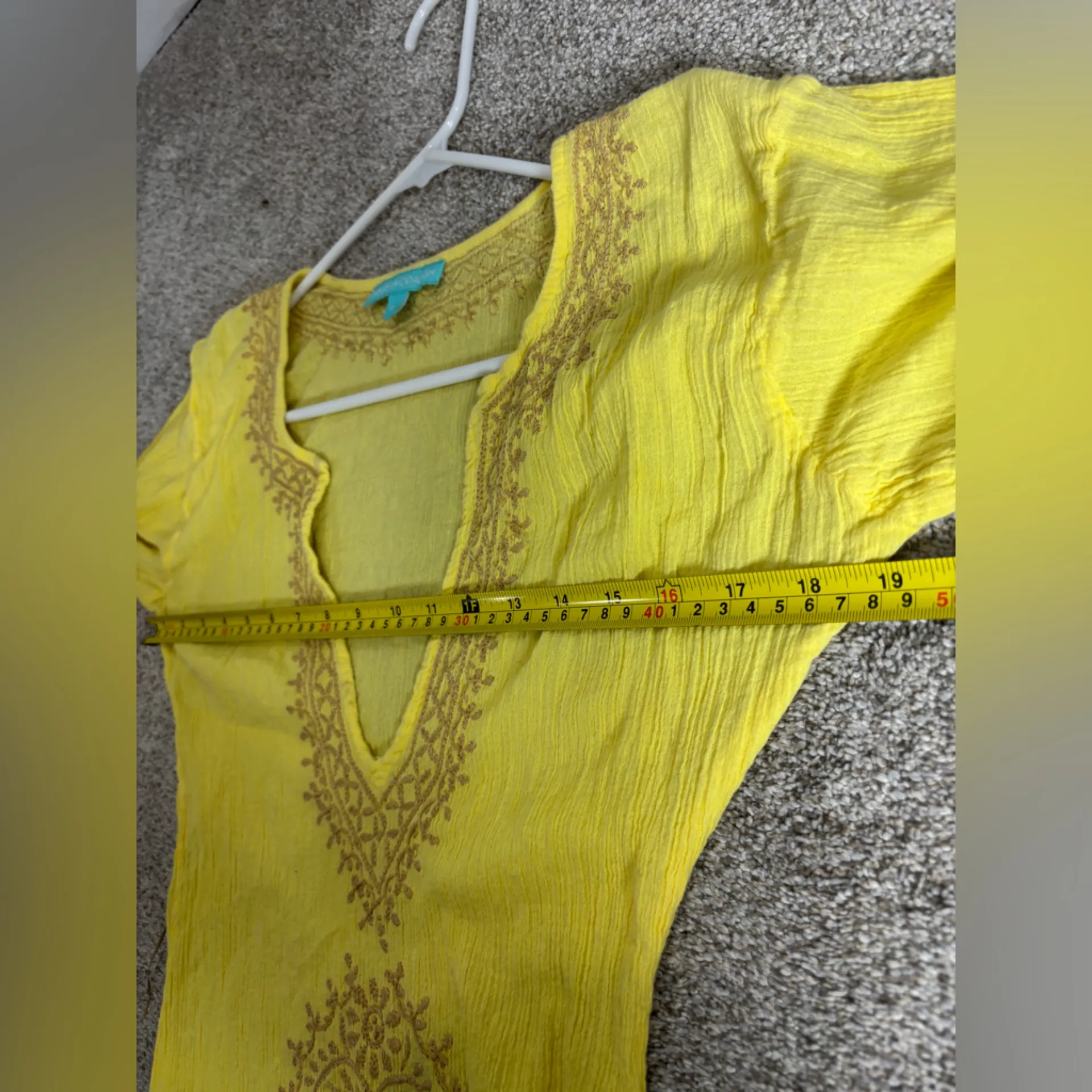 Melissa Odabash Beachwear Embroidered Yellow Cotton Short Cover Up Size undefined - Image 4