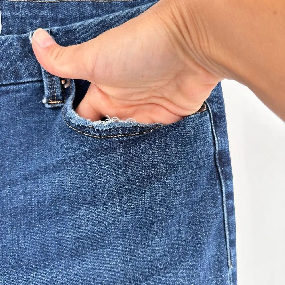 Pistola Women's Raw Hem Cuffed Skinny Ankle Jeans Blue Denim Medium Wash Size 31 - Image 7