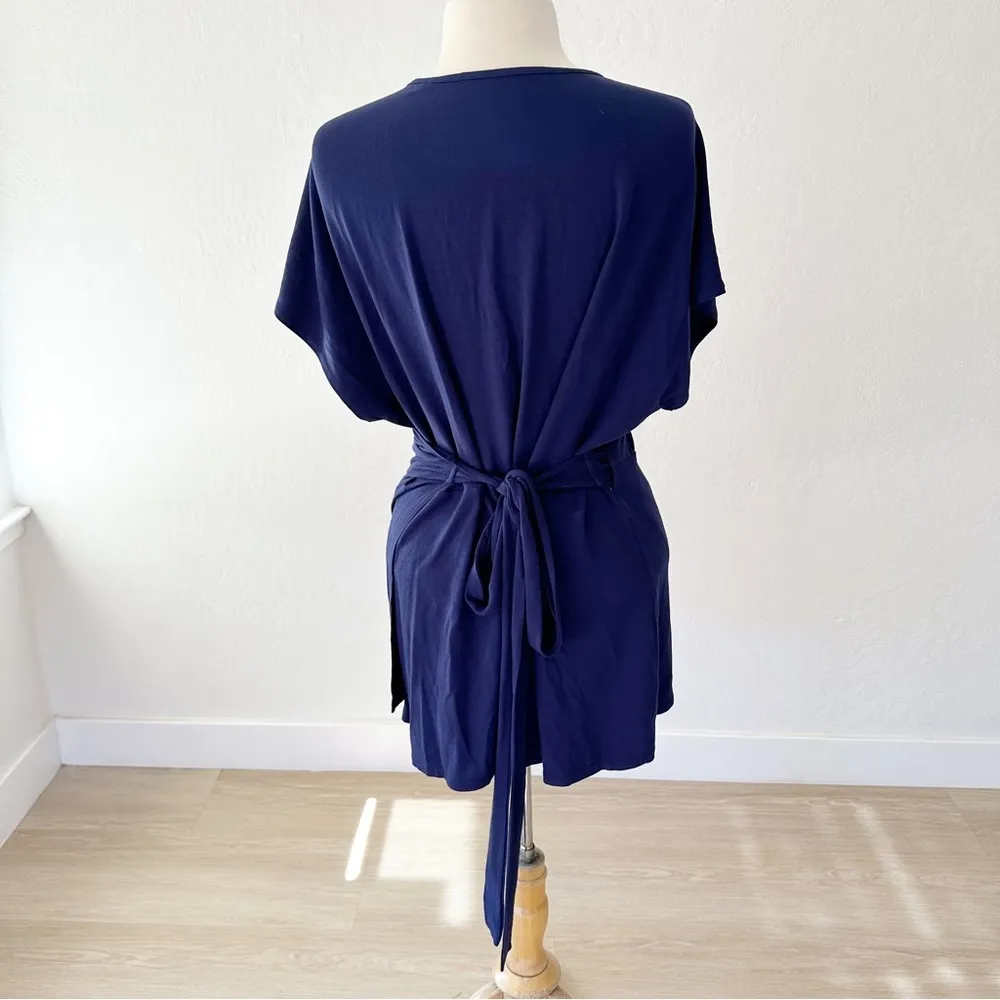 Universal Standard True Blue Navy Fine Jersey Wrap Top | Small 14-16 - Image 9