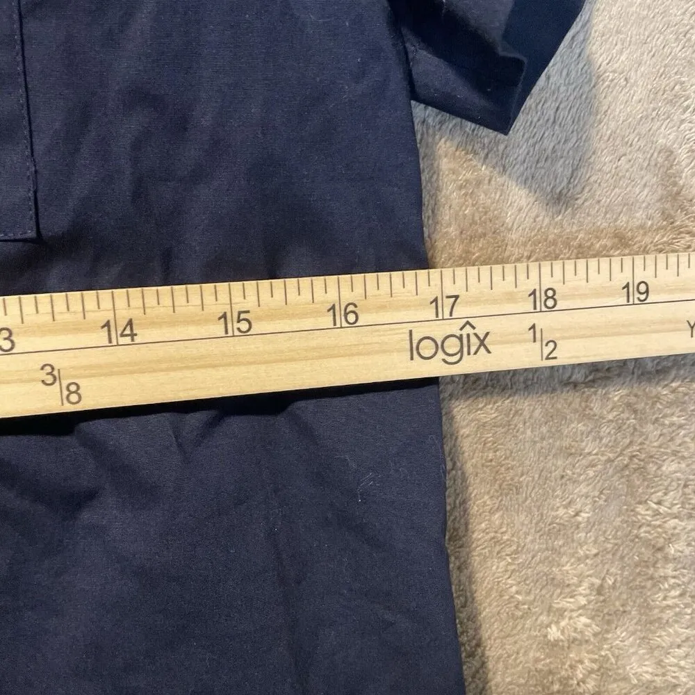 J Crew Button Up Shirt Womens 0 Navy Blue Collar Embellished Short Sleeve  Top - Image 8