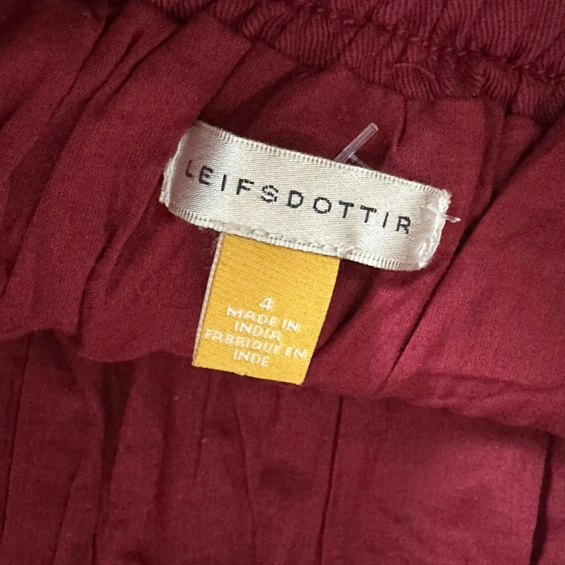 Leifsdottir for Anthropologie Red Leather Smocked Mini Skirt – Size 4 - Image 5