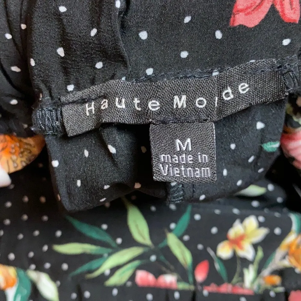 POLKA DOT FLORAL WIDE LEG PAPER BAG WAIST PANTS - Image 2