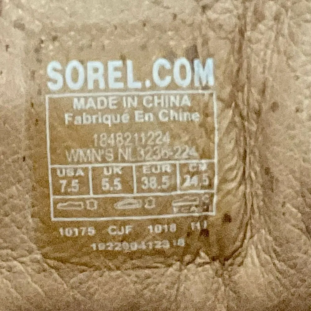 Sorel Nadia Buckle Bootie Sandals in Camel Sz 7.5 M Leather Strappy Open Toe - Image 9