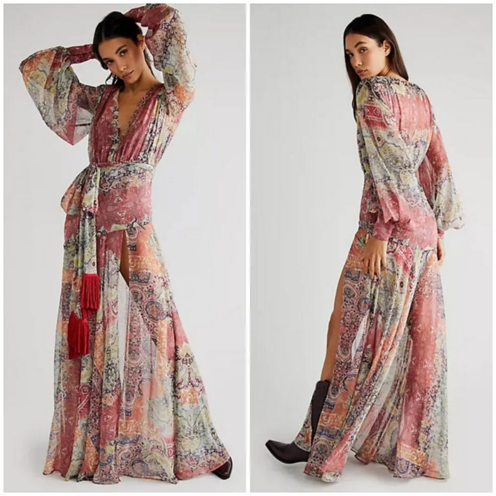 💕BRONX AND BANCO💕 Farah Maxi Dress ~ Muti-Color Print US 6 NWOT - Image 3