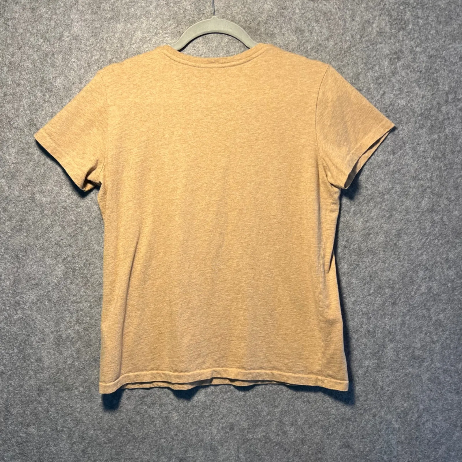 Polo Ralph Lauren V Neck T Shirt Womens Large Tan Short Sleeve Pony Logo Tee - Image 6