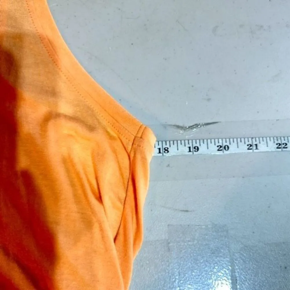 NWT Mono B Open Overlay Back Tank Top Jersey Knit Open Back Large Active Workout Orange - Image 10