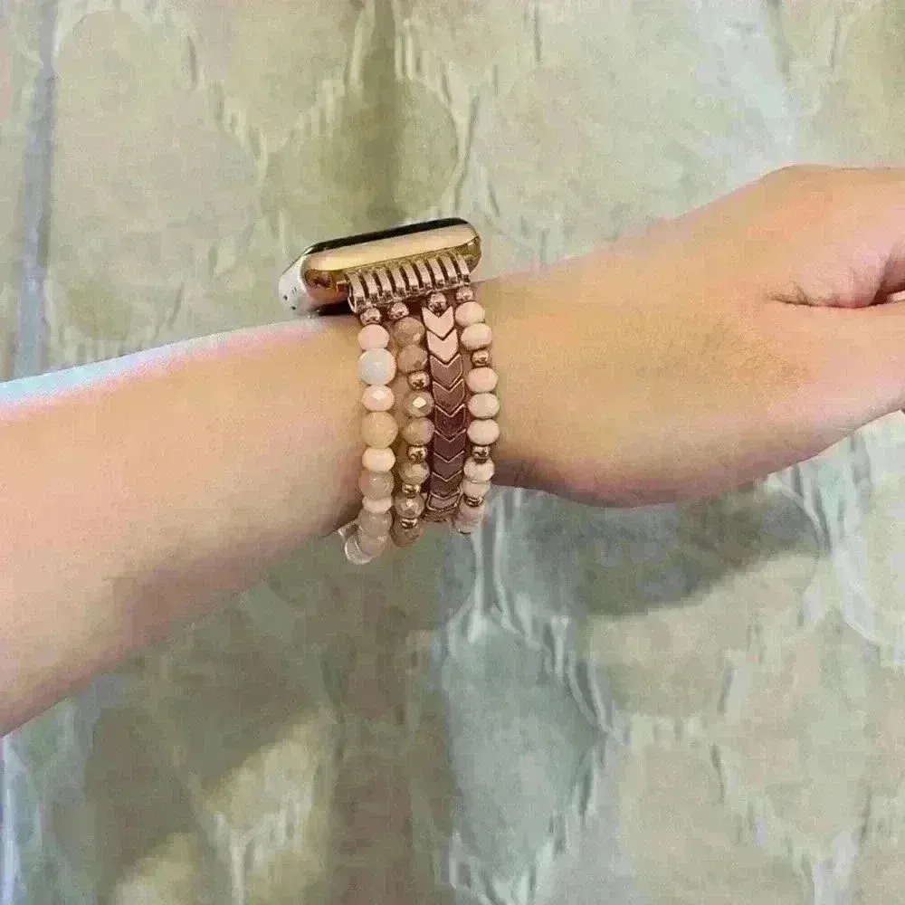 Cute Beaded Rose gold Watchband New Compatible for iWatch Size 38/40/41 mm - Image 7