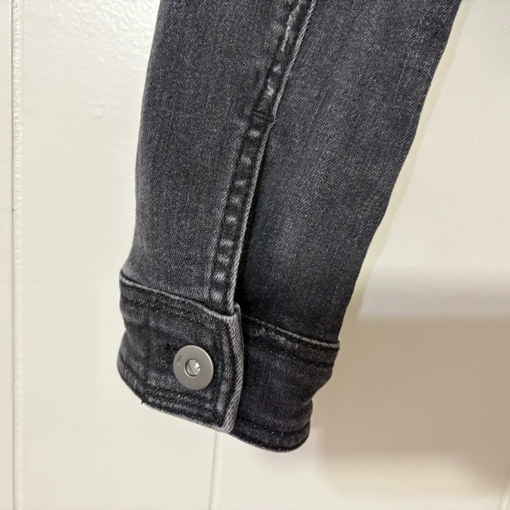 Pilcro & The Letterpress Cora Denim Jacket XS Black Classic Boyfriend Fit - Image 8