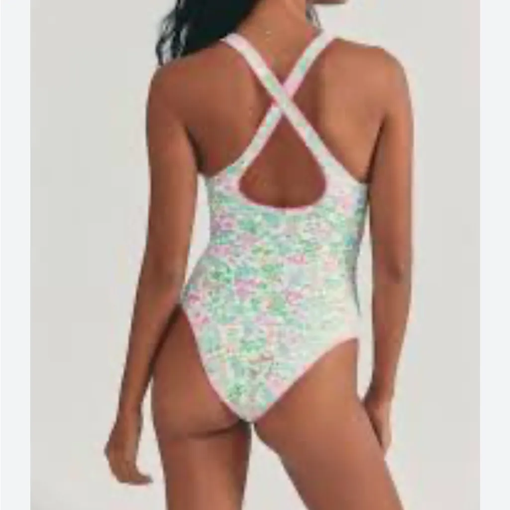 LoveshackFancy Floral One-Piece Swimsuit S size - Image 3