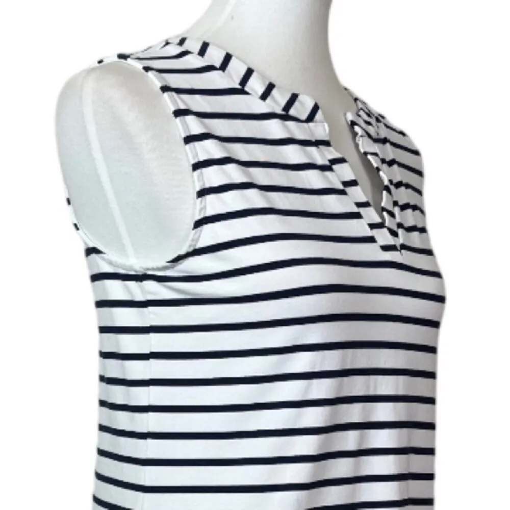 Chico’s Dress Shift Tee Shirt Sleeveless V-neck Stripe Chico’s 0 - Women’s XS - Image 6
