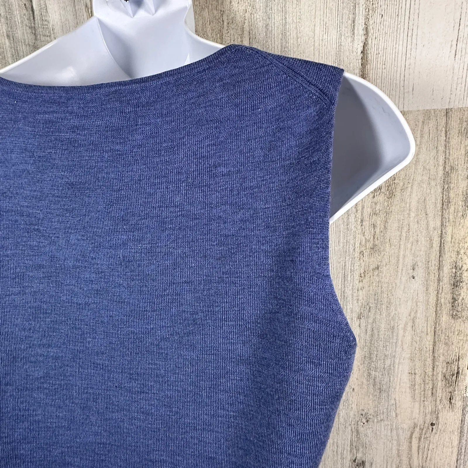 Eileen Fisher 100% Merino Wool Top S | Soft Blue Sleeveless | MSRP $168 - Image 5