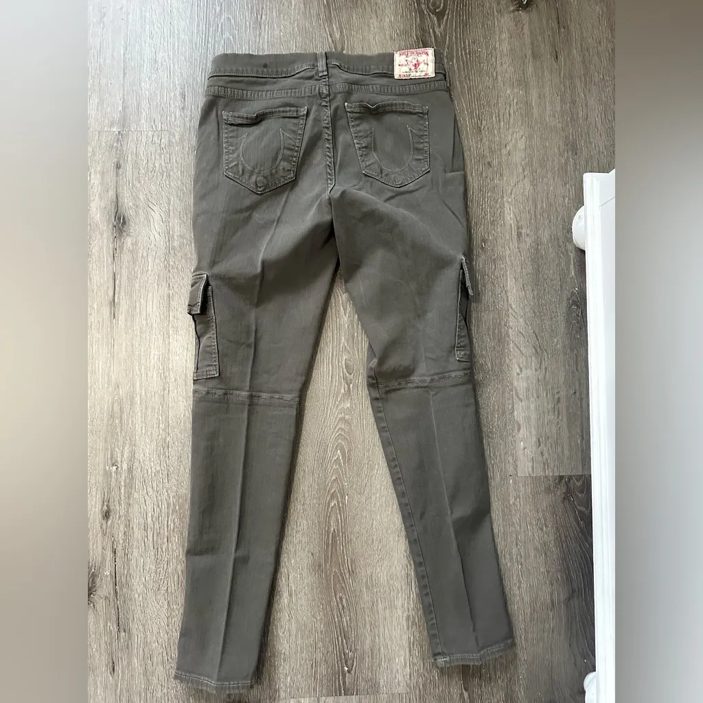 True Religion  Women's Straight Leg Cargo Jeans - Olive - Image 3