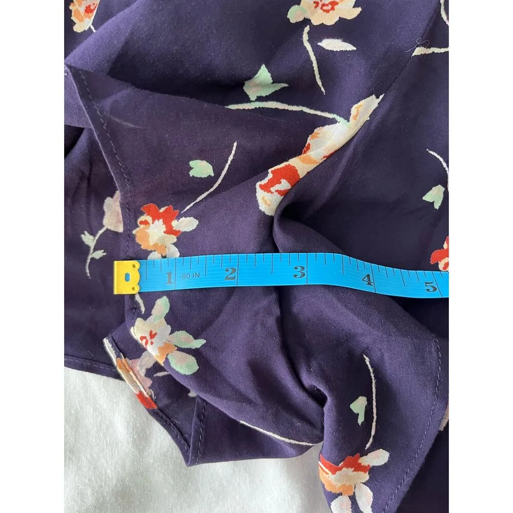 NWT Urban Outfitters Ecote Purple Floral Plunge V-Neck Long Sleeve Romper-10 - Image 8