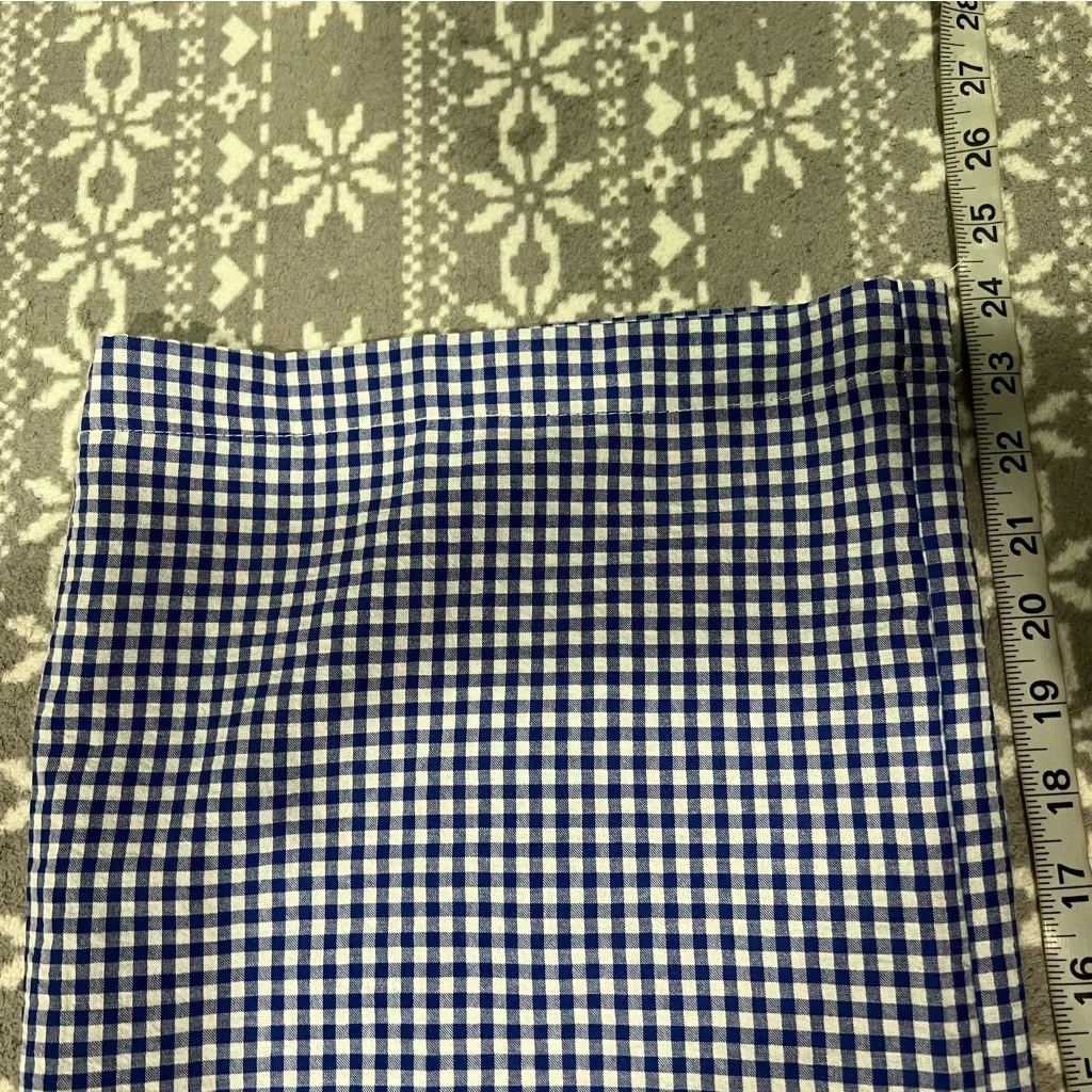 Joie Blue And White Gingham Paper-bag Wide Leg Pants‎ Belted Size Medium - Image 10
