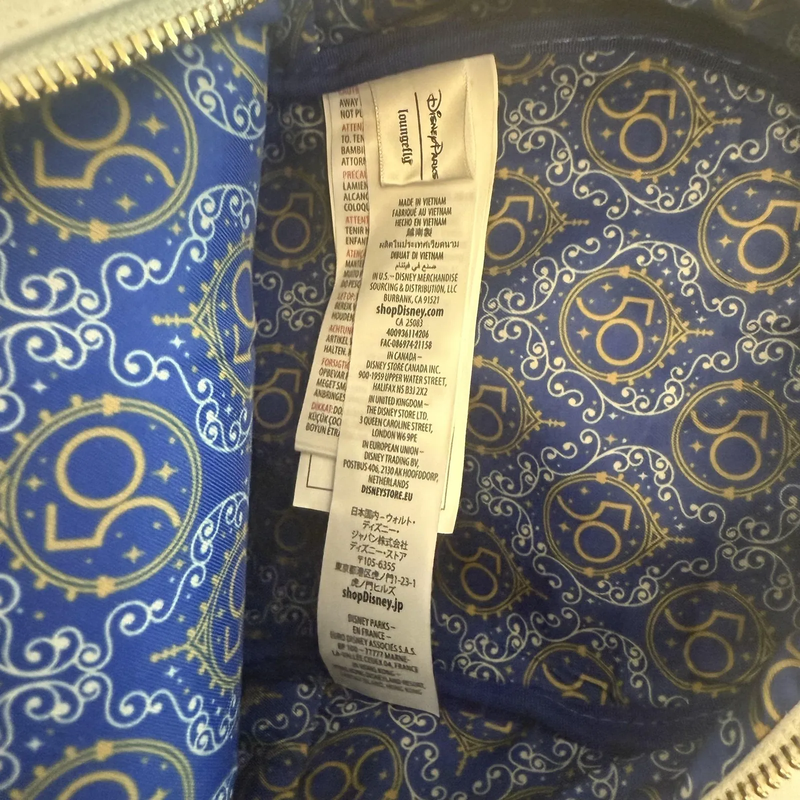 NWT Disney Parks Loungefly Mini Backpack Gold Cinderella Castle 50th Anniversary - Image 6