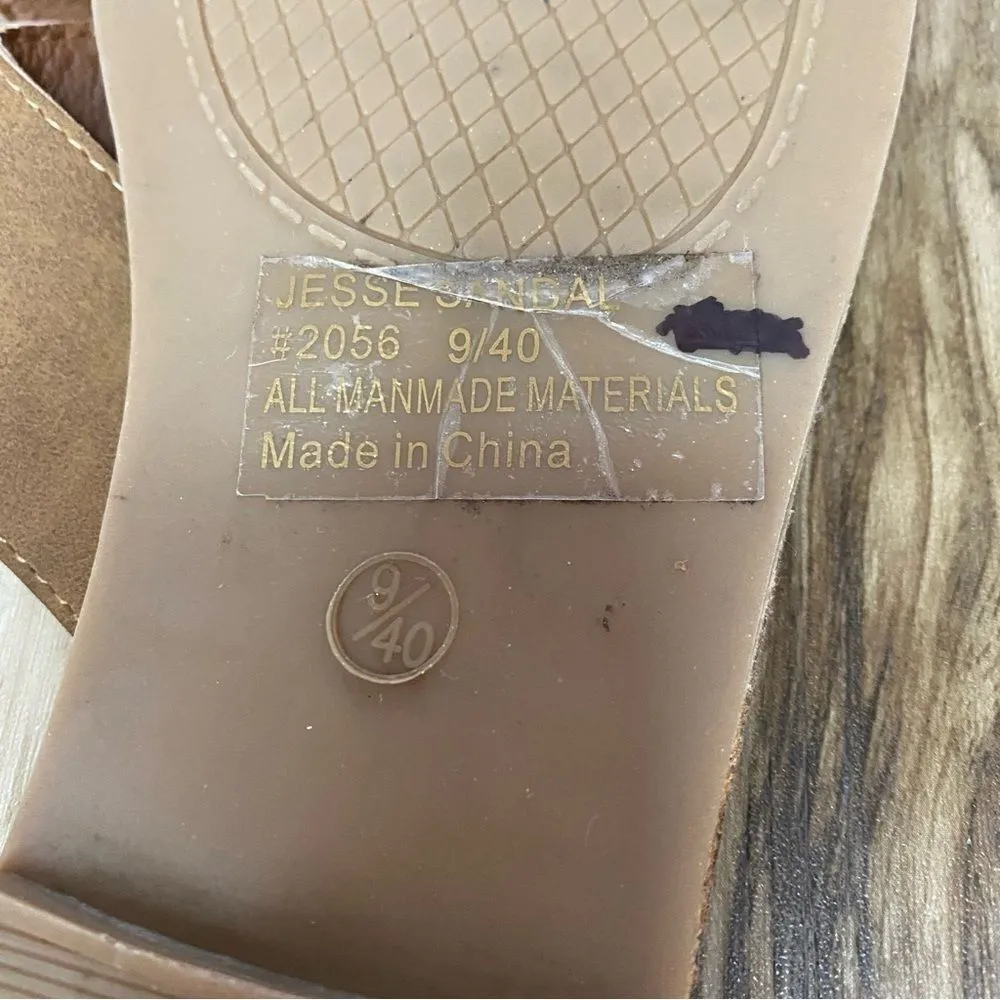 3/$20 Seven7 Jesse Sandal Slide Shoes Flat Womens 9 Brown Cross Strap Slip - Image 4