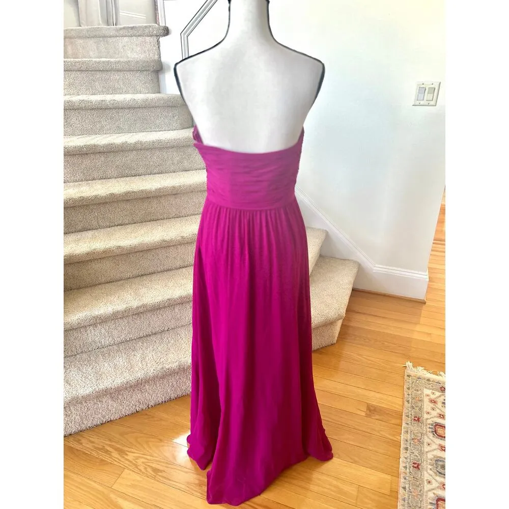 Ralph Lauren Hot Pink Magenta Strapless Sweetheart Bodice Maxi Gown - Image 3