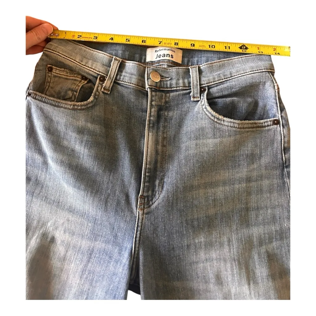Reformation Audrey High Straight Jean in Cyprus Wash Size 29 - Image 7