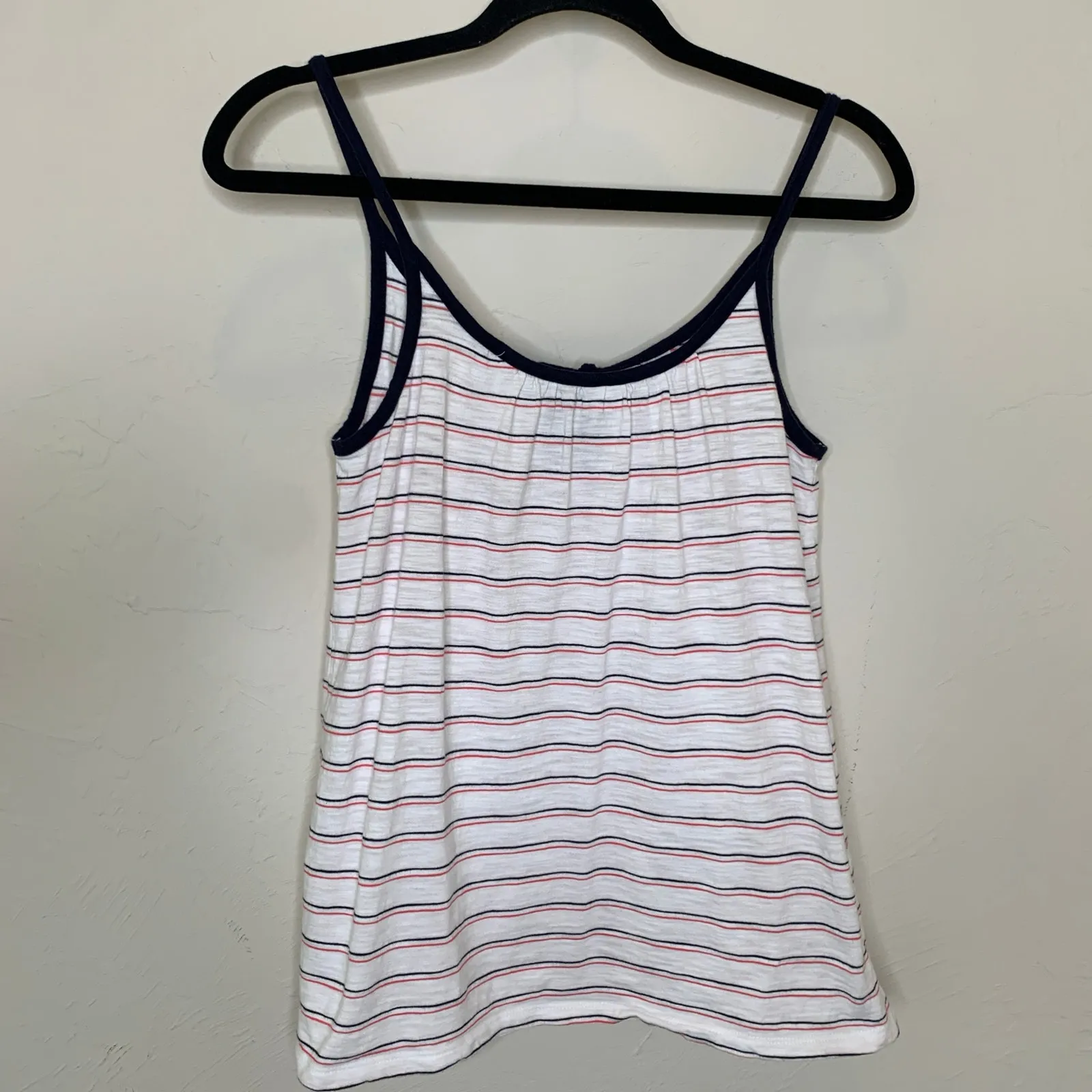 Gap White Pink Blue Striped Jersey Camisole Sz XS Tie at Neck - Image 6