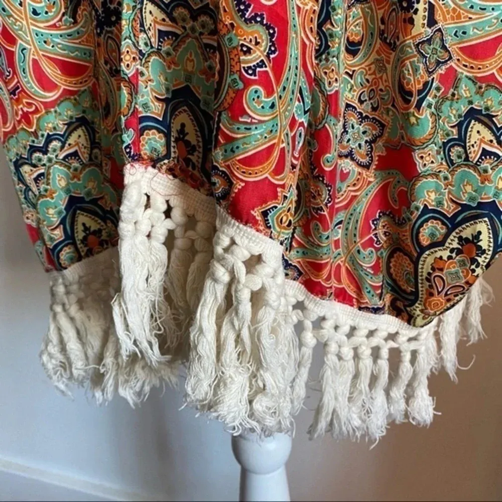 Tobi • Red Arms Wide Open Fringe Kimono - Image 6