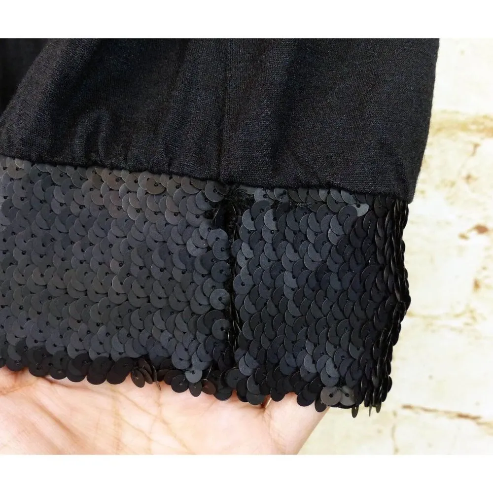 Diane Von Furstenberg Women Black Silk Blend Sequin Trim Tank Top Sz L Gothic - Image 6