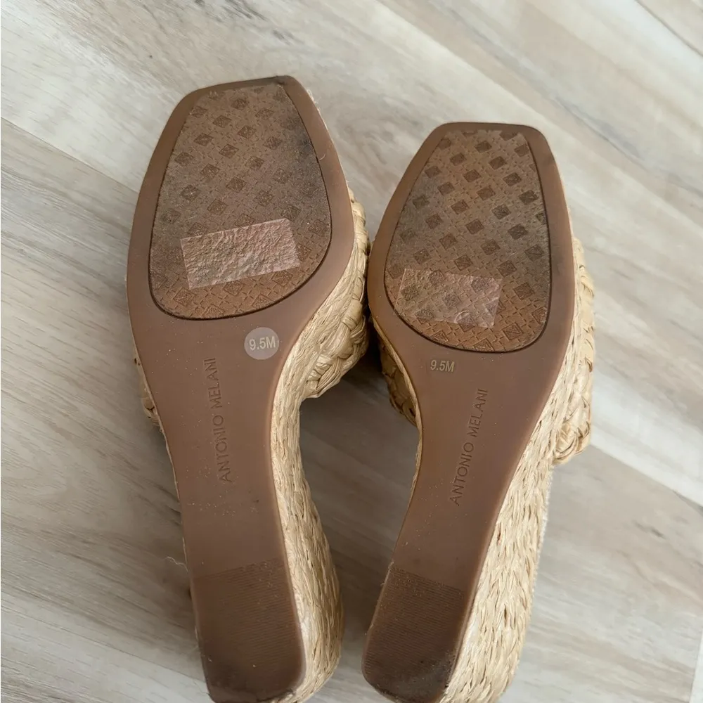 Antonio Melani Magee Braided Raffia Wedge Mule Sandal Size 9.5 - Image 4