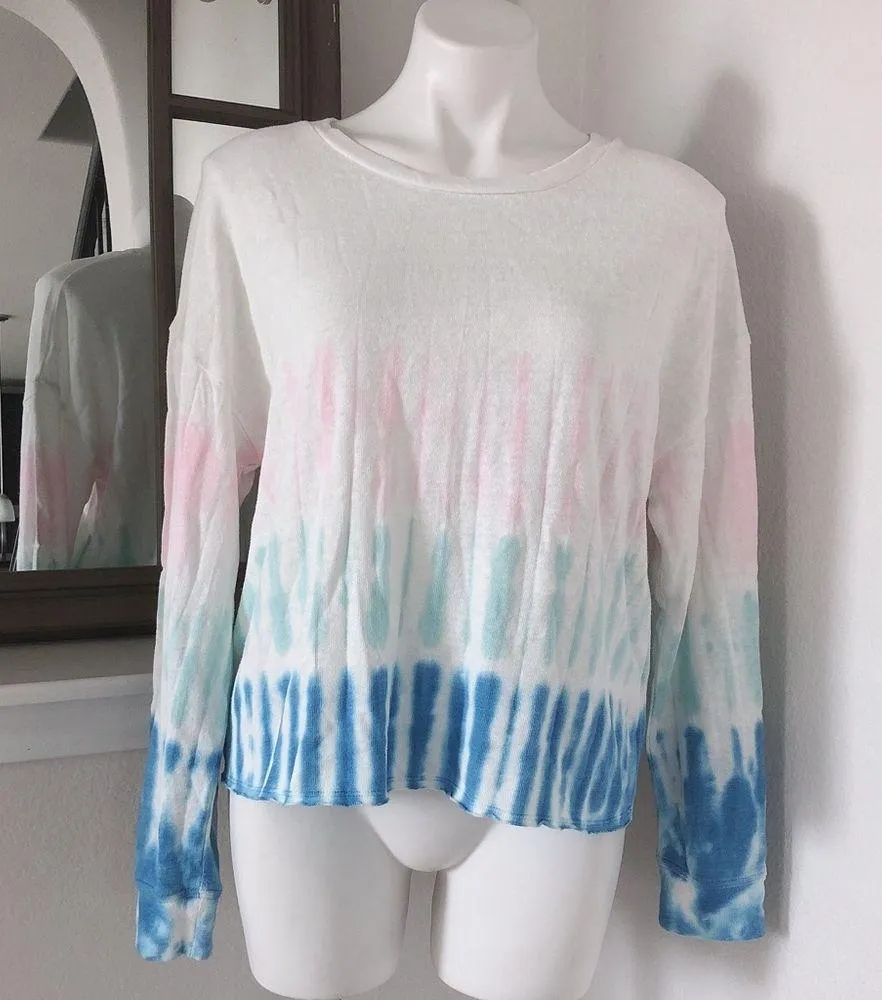 Splendid Tie Dye Loungewear Top Long Sleeve Sweatshirt Size M NWT $148 - Image 6