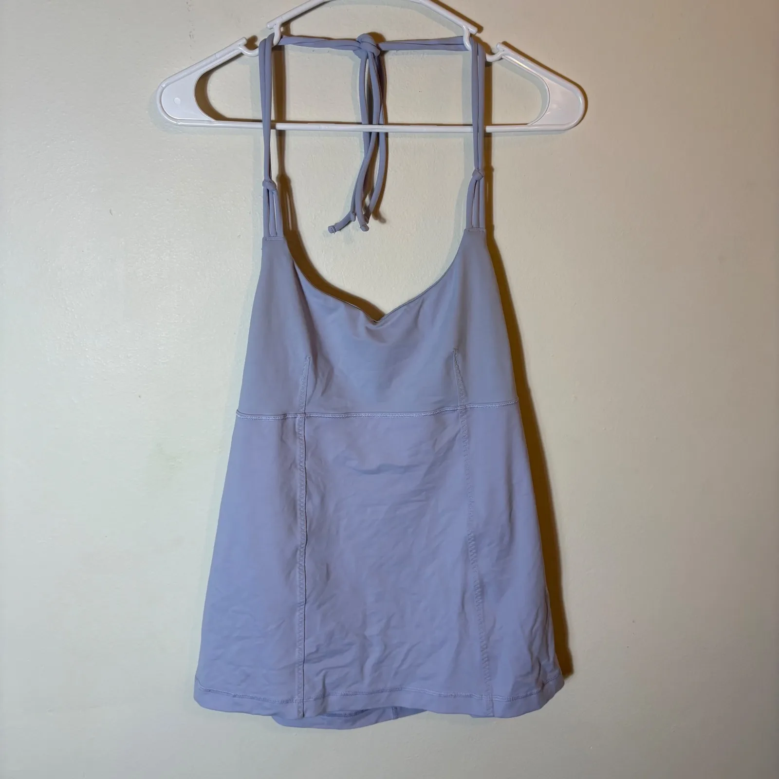lululemon Wandering Yogi Tank Light Lavender Halter Open Back‎ Braided Strap 8 - Image 3