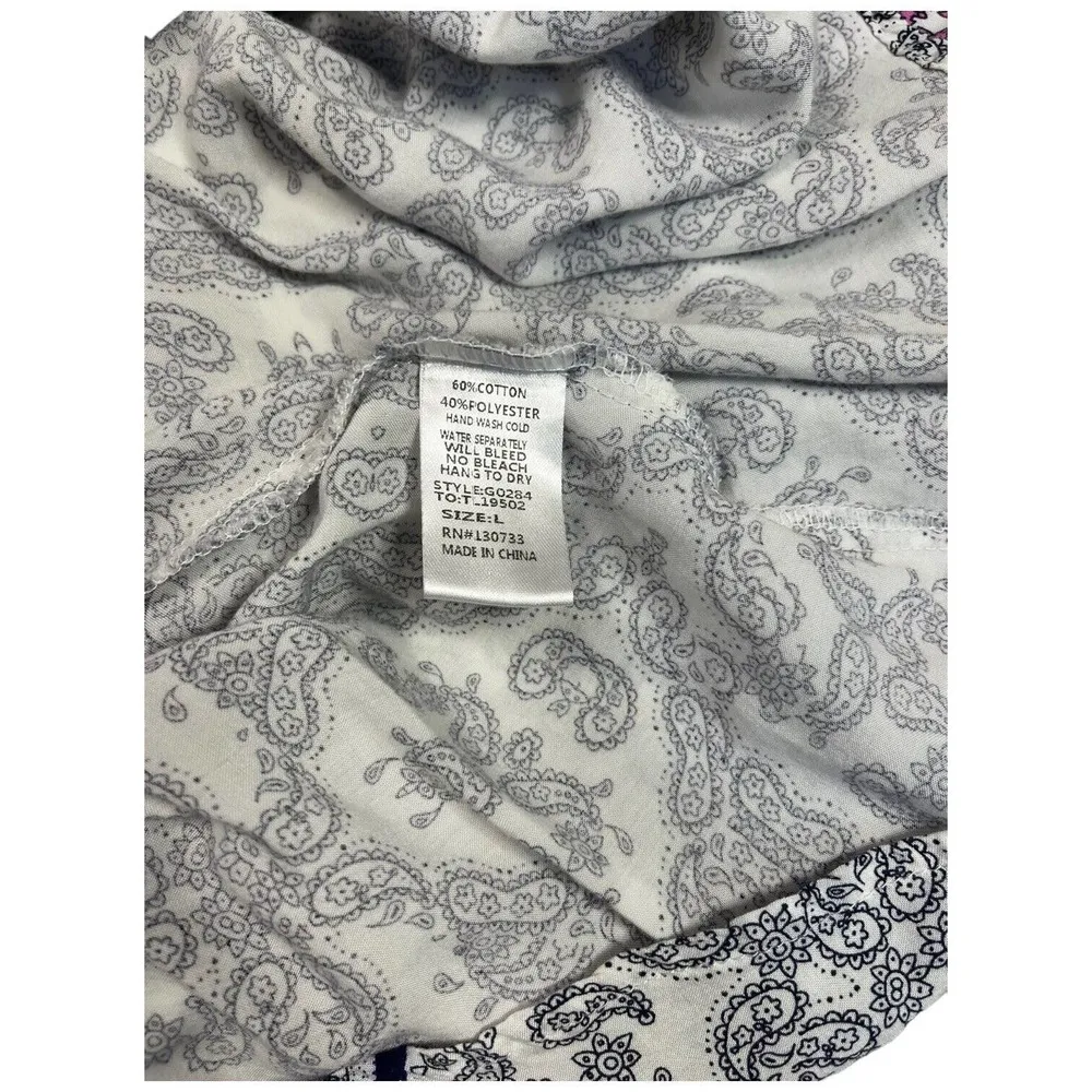 Umgee Womens Size Large Halter Trapeze Swing Dress Paisley High Neck Ivory - Image 8