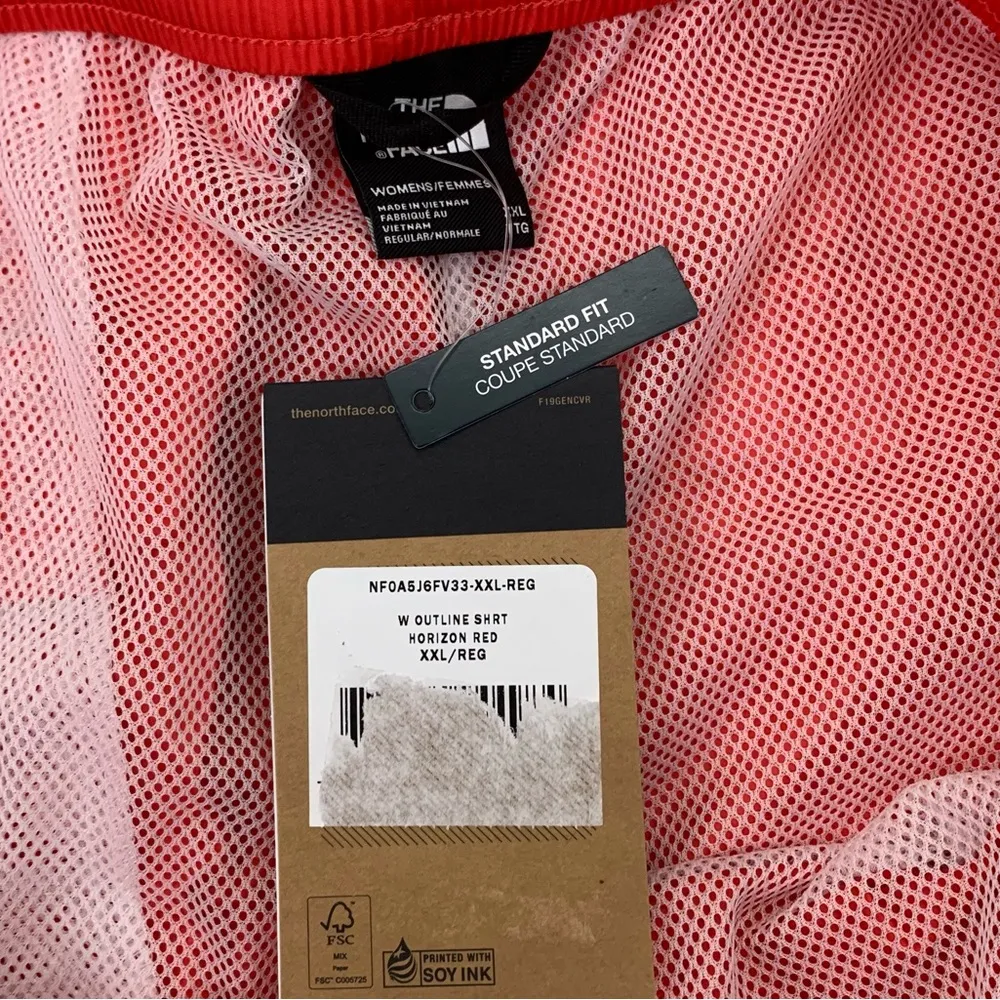 The North Face Women’s TNF Outline Outdoor Hiking Shorts Red NWT logo size XXL - Image 6