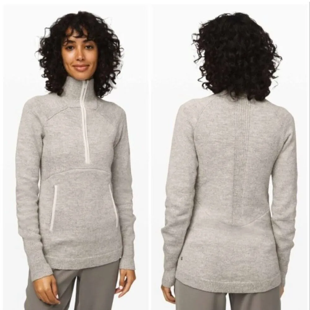 Lululemon Summit Stride Sweater Heathered Core Ultra Light Grey Women’s Medium - Image 2