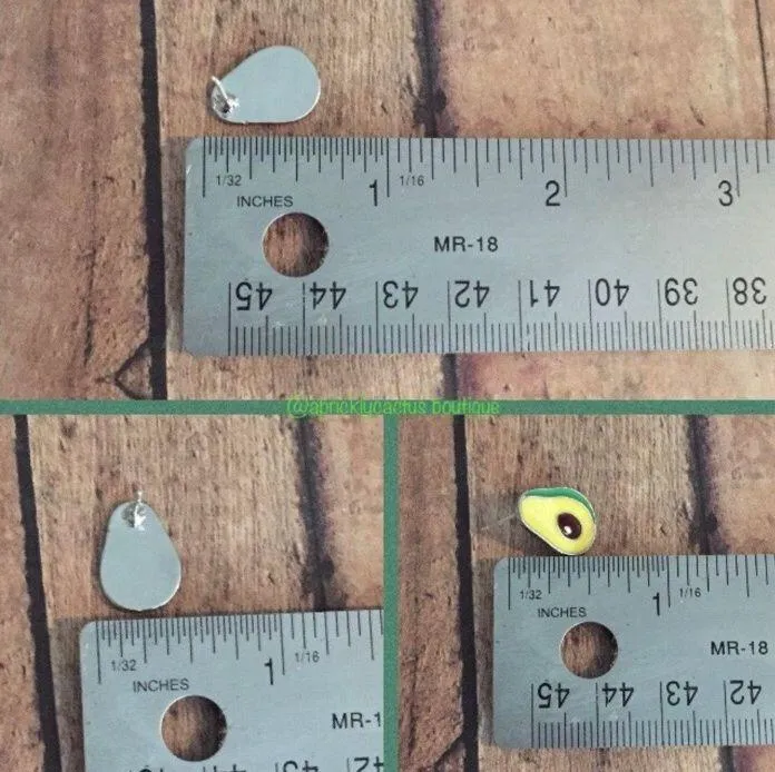 NEW Avocado Silvertone Stud Earrings Green Brown Enamel Cute Jewelry Gift Idea - Image 4